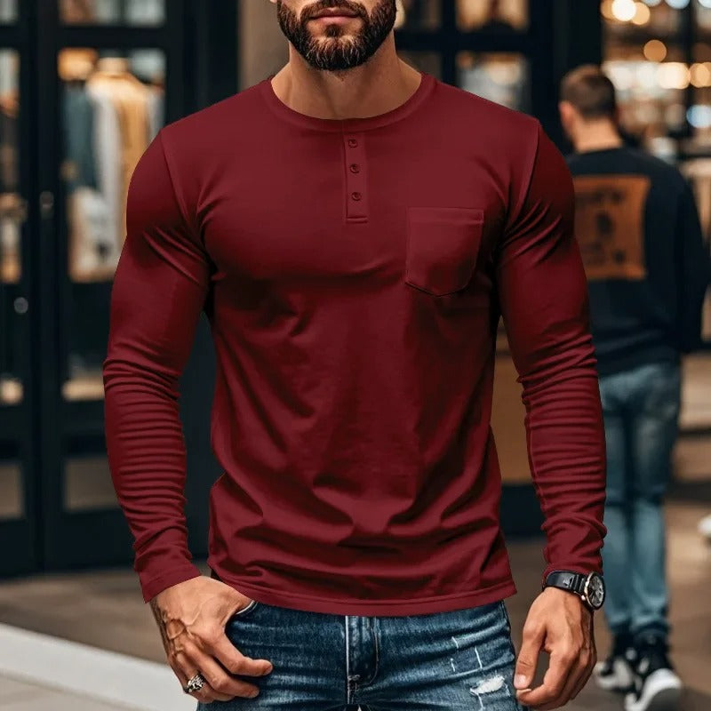 Slim Fit Crew Neck Long Sleeve Tee