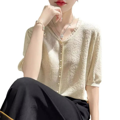V-Neck Knitted Summer Top