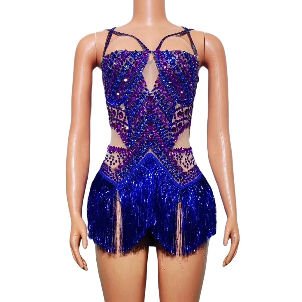 Midnight Dazzle Rhinestone Bodysuit