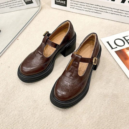 British Style Chunky Heel Mary Janes