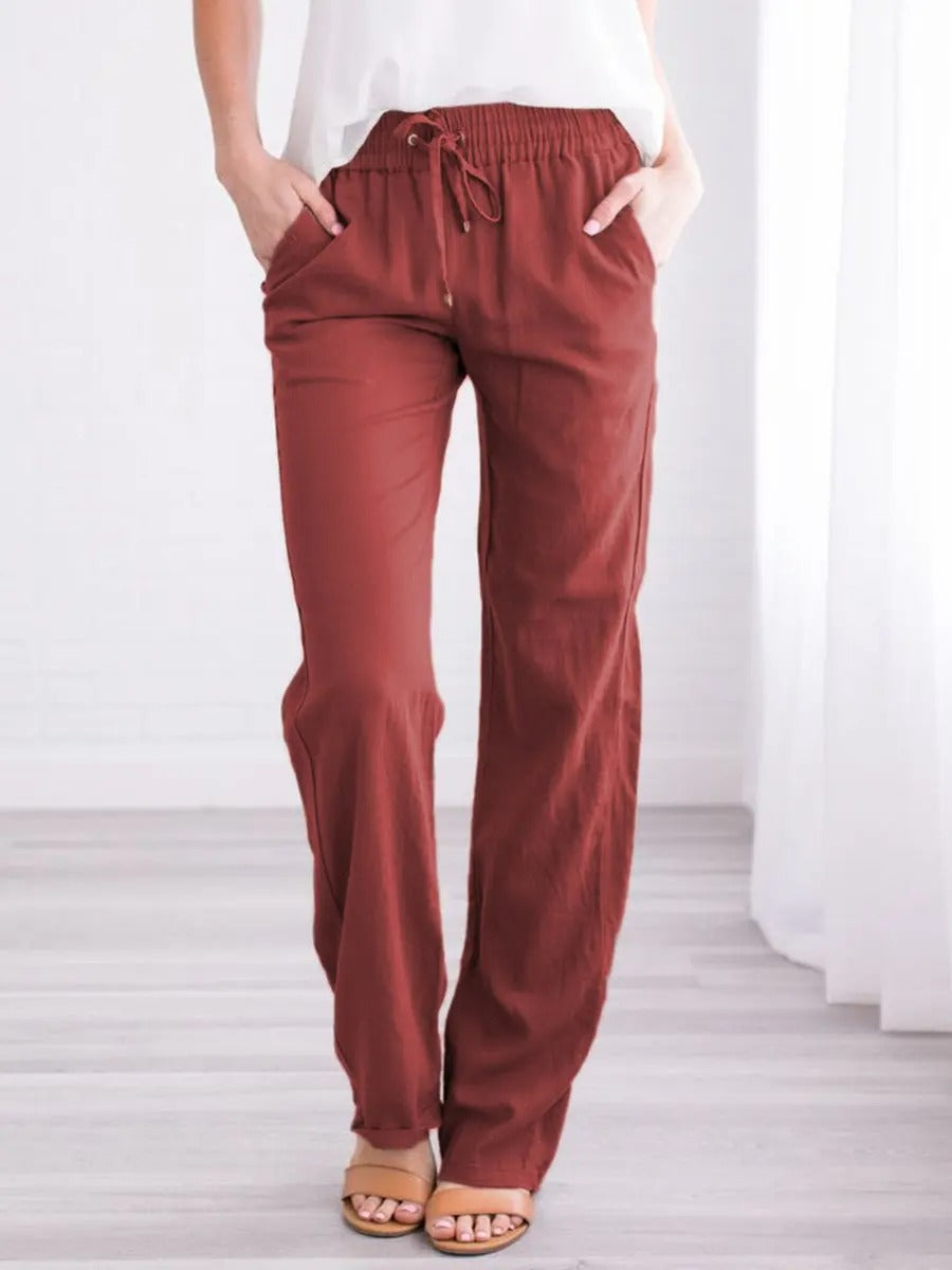 Cotton Linen Drawstring Loose Pants
