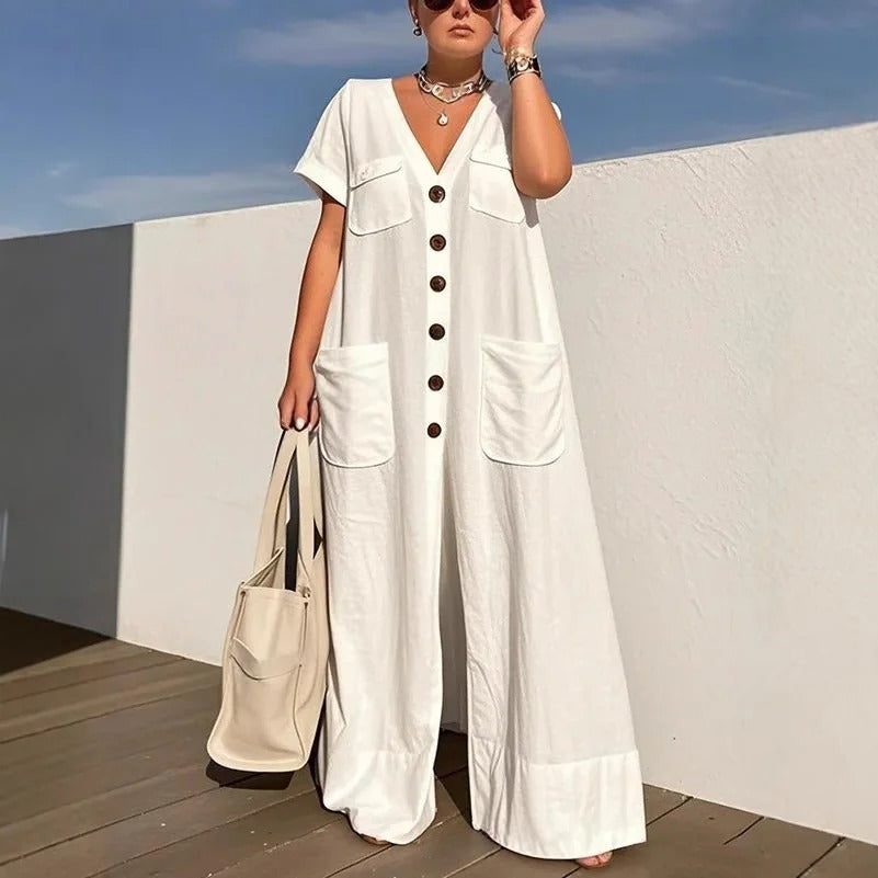 Effortless Edge V-Neck Jumpsuit