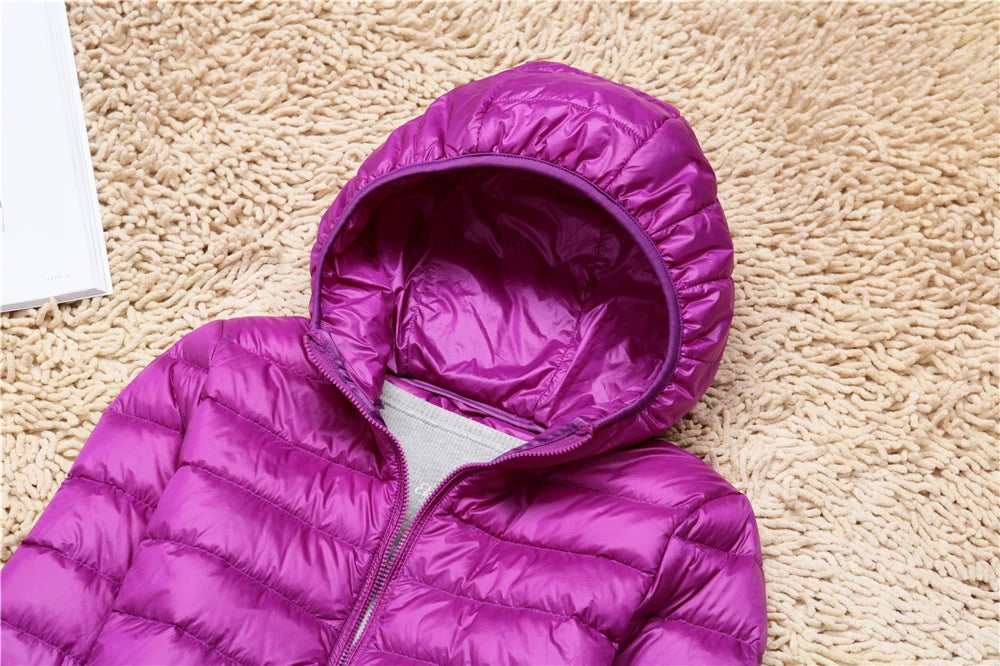 Women's Lightweight Hooded Duck Down Puffer Jacket