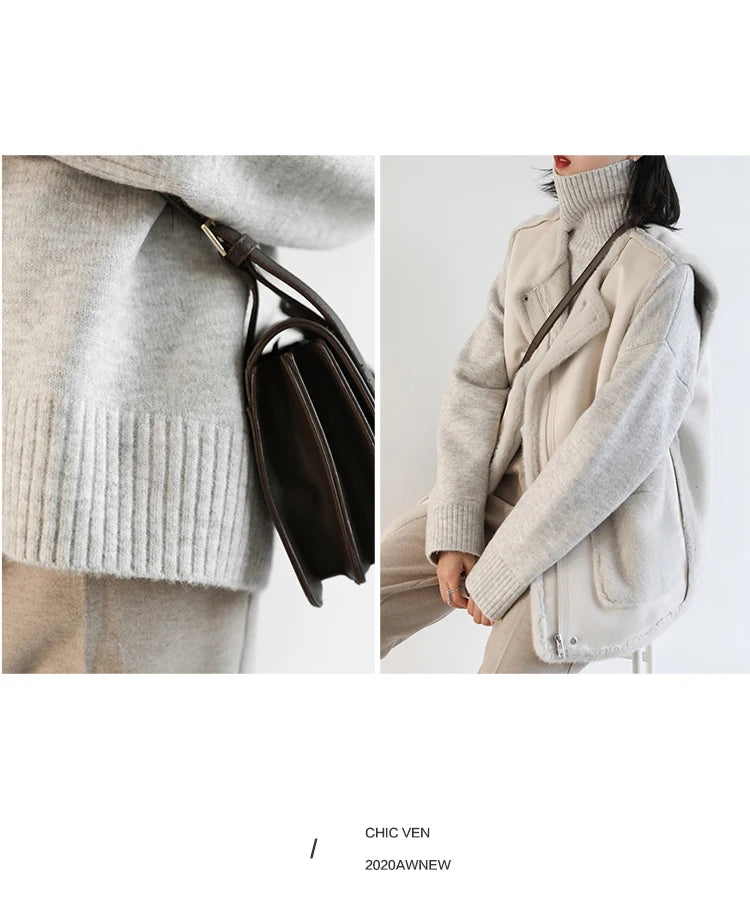 Women's Loose-Fit Turtleneck Knit Sweater