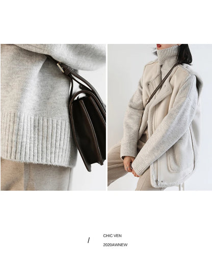 Women's Loose-Fit Turtleneck Knit Sweater