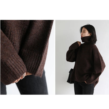 Women's Loose-Fit Turtleneck Knit Sweater