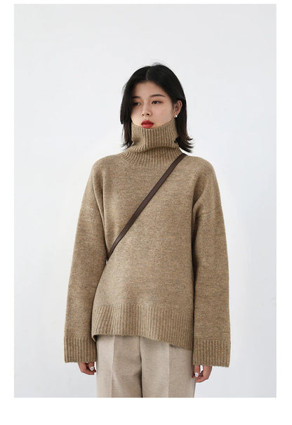 Women's Loose-Fit Turtleneck Knit Sweater