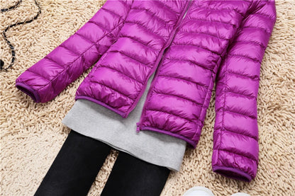 Women's Lightweight Hooded Duck Down Puffer Jacket