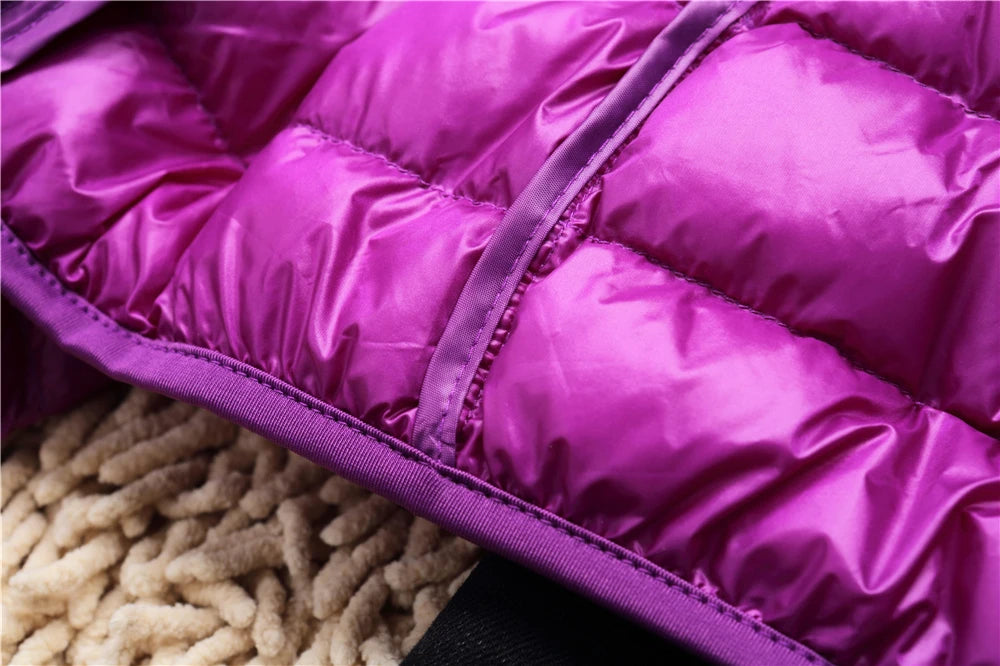 Women's Lightweight Hooded Duck Down Puffer Jacket