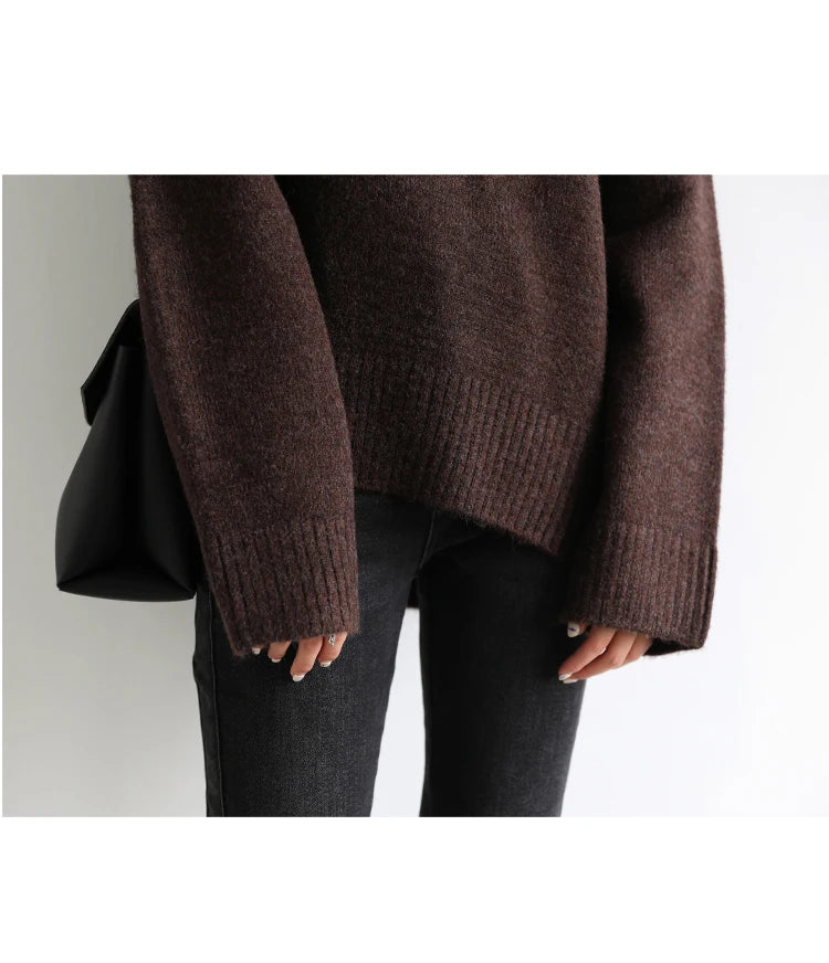 Women's Loose-Fit Turtleneck Knit Sweater