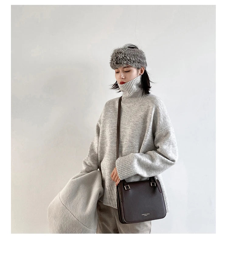 Women's Loose-Fit Turtleneck Knit Sweater