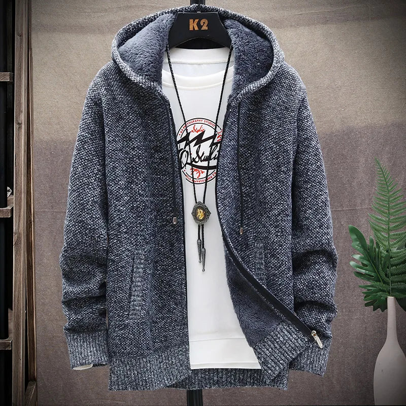 Men's Fleece Hooded Cardigan