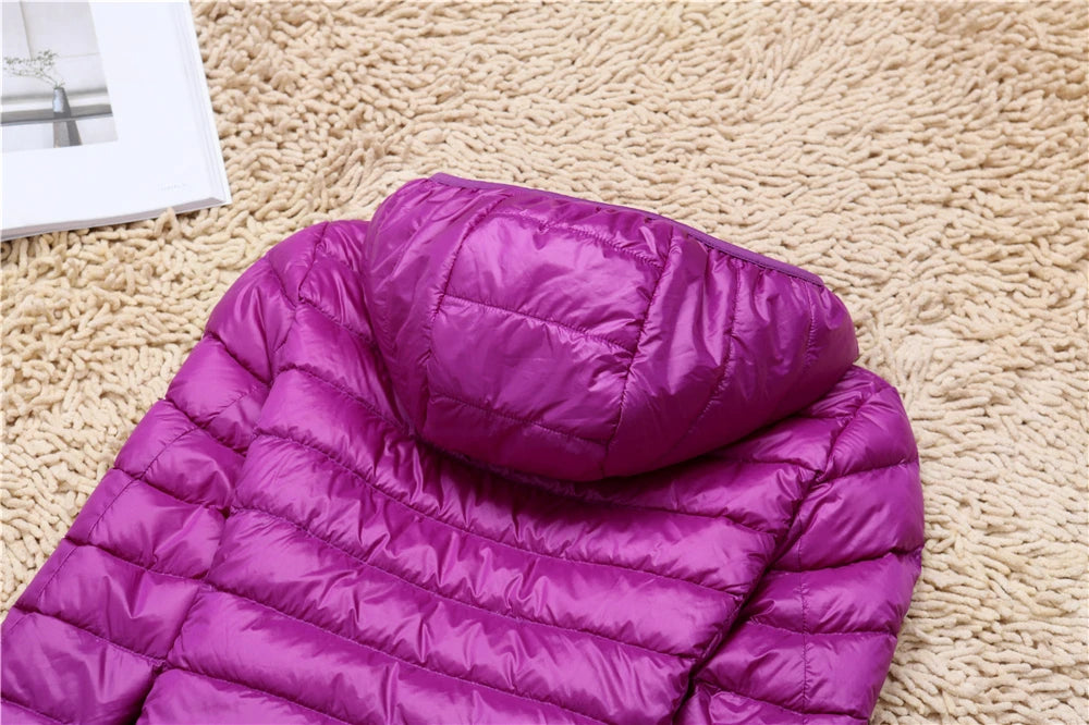 Women's Lightweight Hooded Duck Down Puffer Jacket