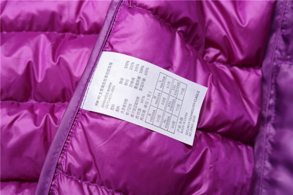 Women's Lightweight Hooded Duck Down Puffer Jacket