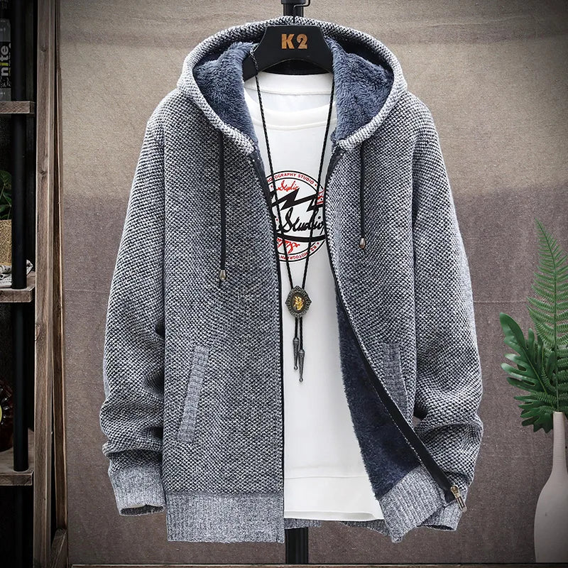 Men's Fleece Hooded Cardigan
