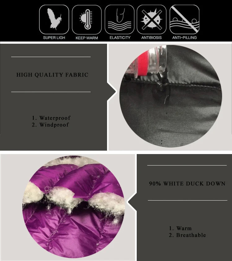 Women's Lightweight Hooded Duck Down Puffer Jacket