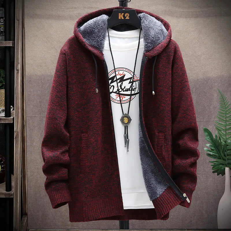 Men's Fleece Hooded Cardigan