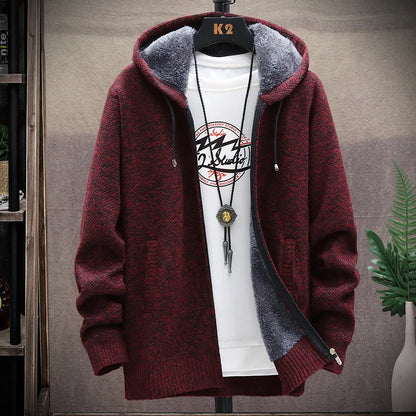 Men's Fleece Hooded Cardigan