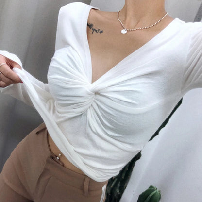 Vibe Slim V-Neck Crop Top