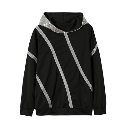 Winter Pop Hot Sequins Printed Loose Hoodie Woman