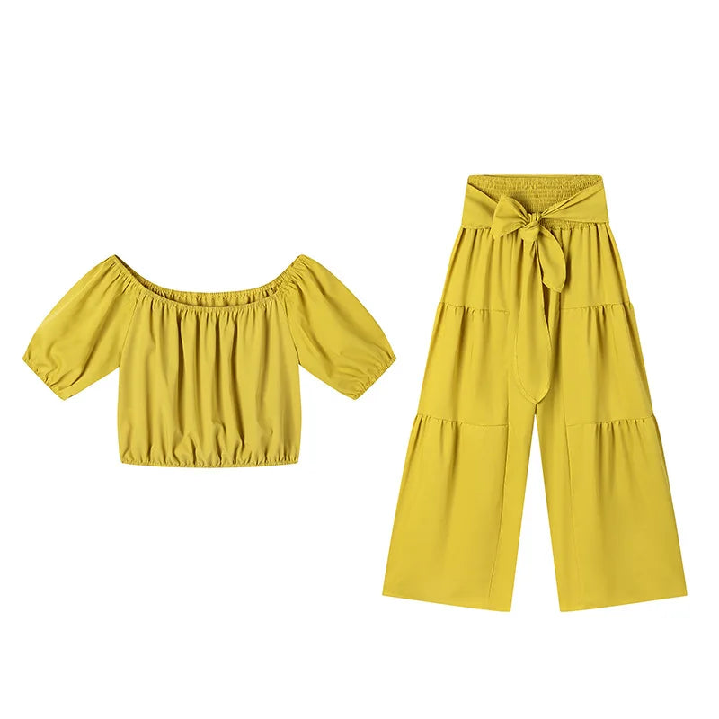 Luxe Curve One-Shoulder Pants Set