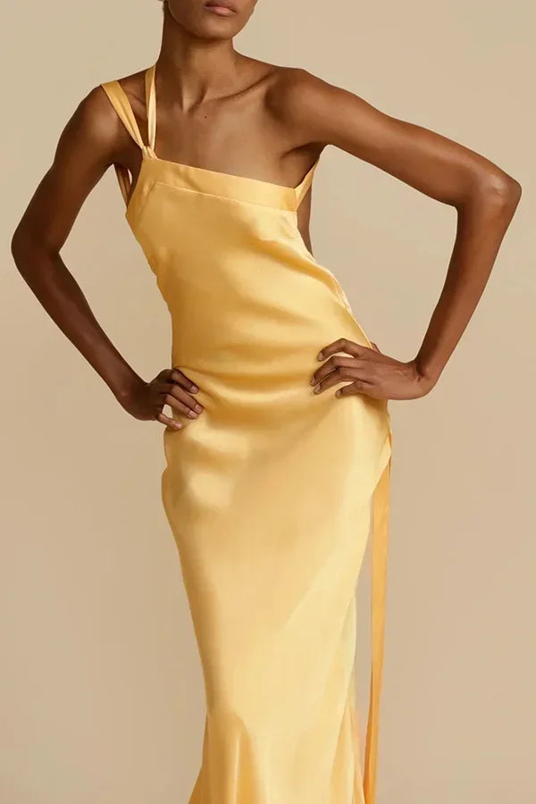 Crimson Allure One-Shoulder Maxi Dress