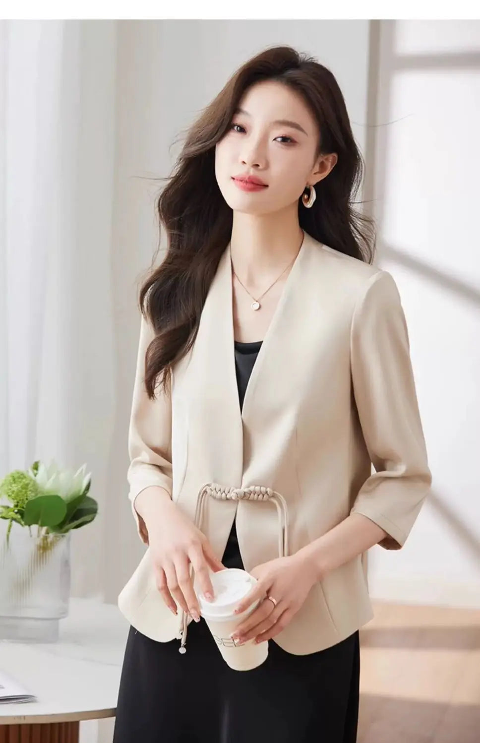 Slim Fit Short Sleeve Blazer Top