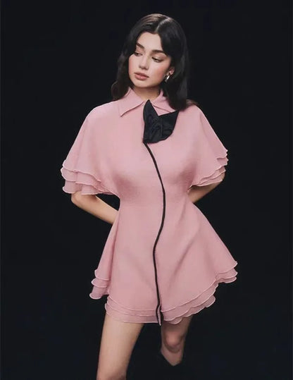 Butterfly Bloom Contrast A-Line Dress