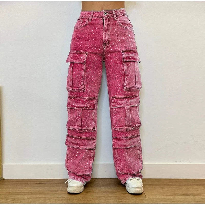 Bright Drill High Waist Work Jeans