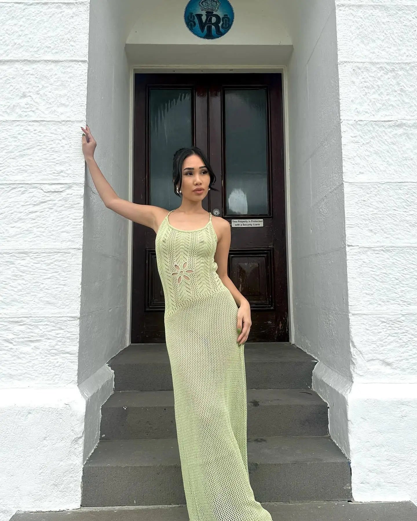 Mesh Knit Bikini Cover-Up Dress