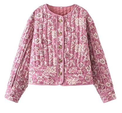 Floral Grace Crew Neck Cardigan