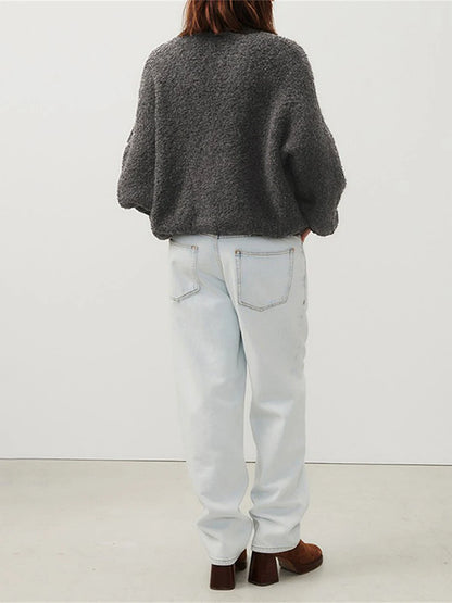 Cozy Vibe Fuzzy Button-Up Cardigan