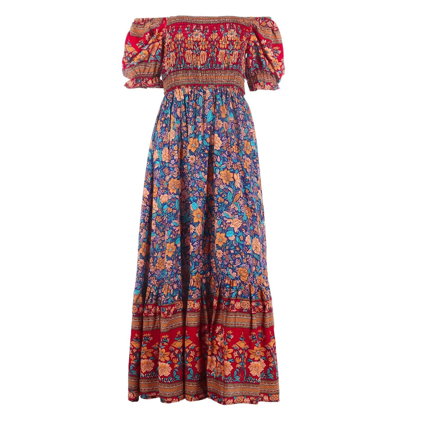 Sunlit Garden Pleated Boho Sundress