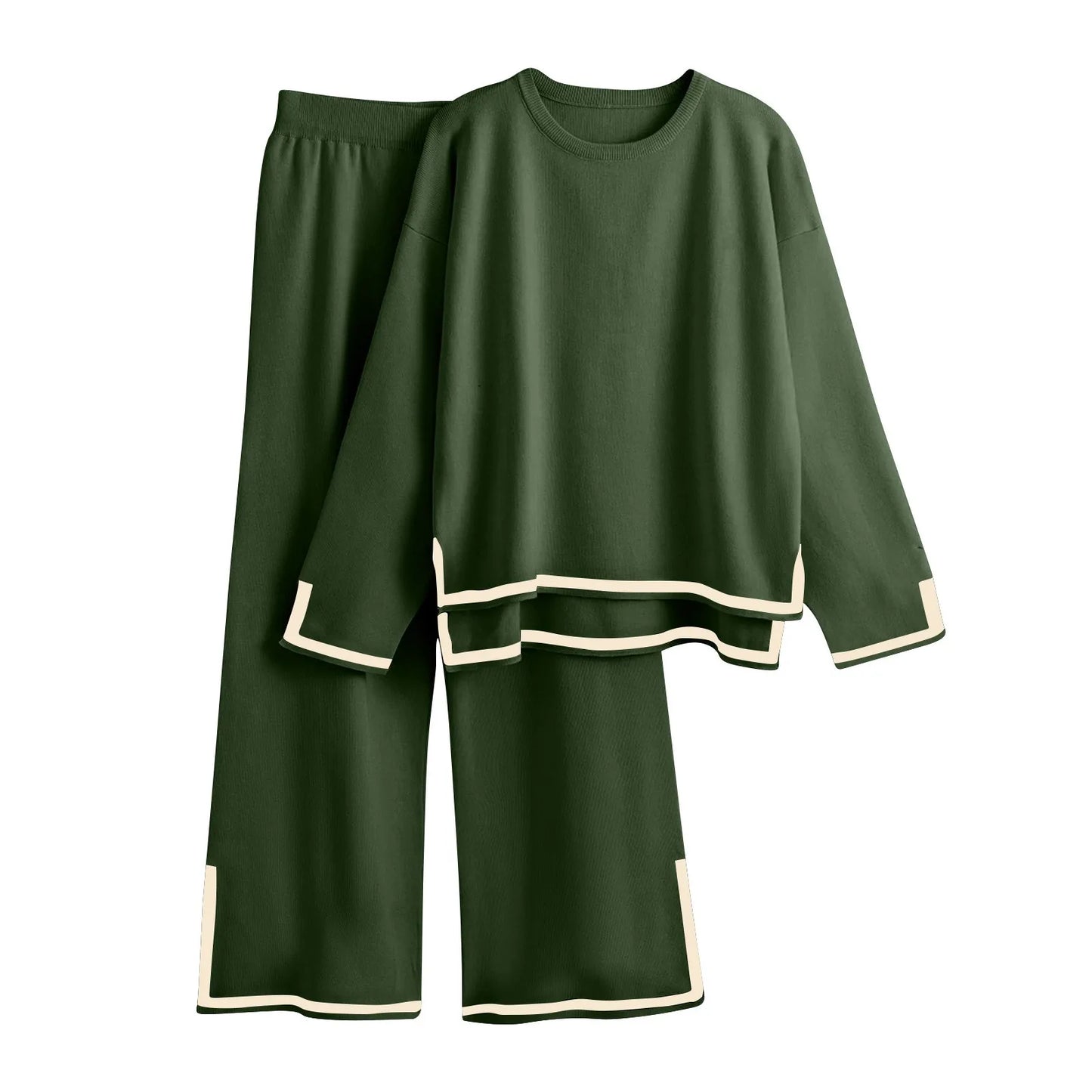 Knitted Women’s Trousers Suit — Two-Piece Set