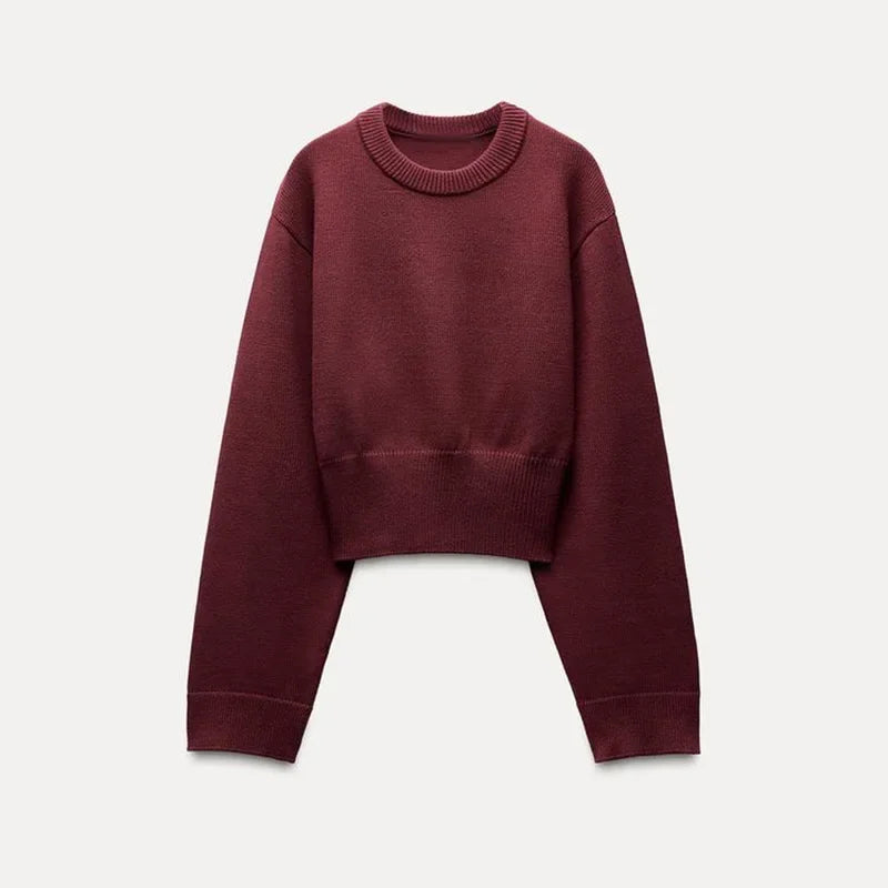 Chic Fluffy Knit Short Sweater
