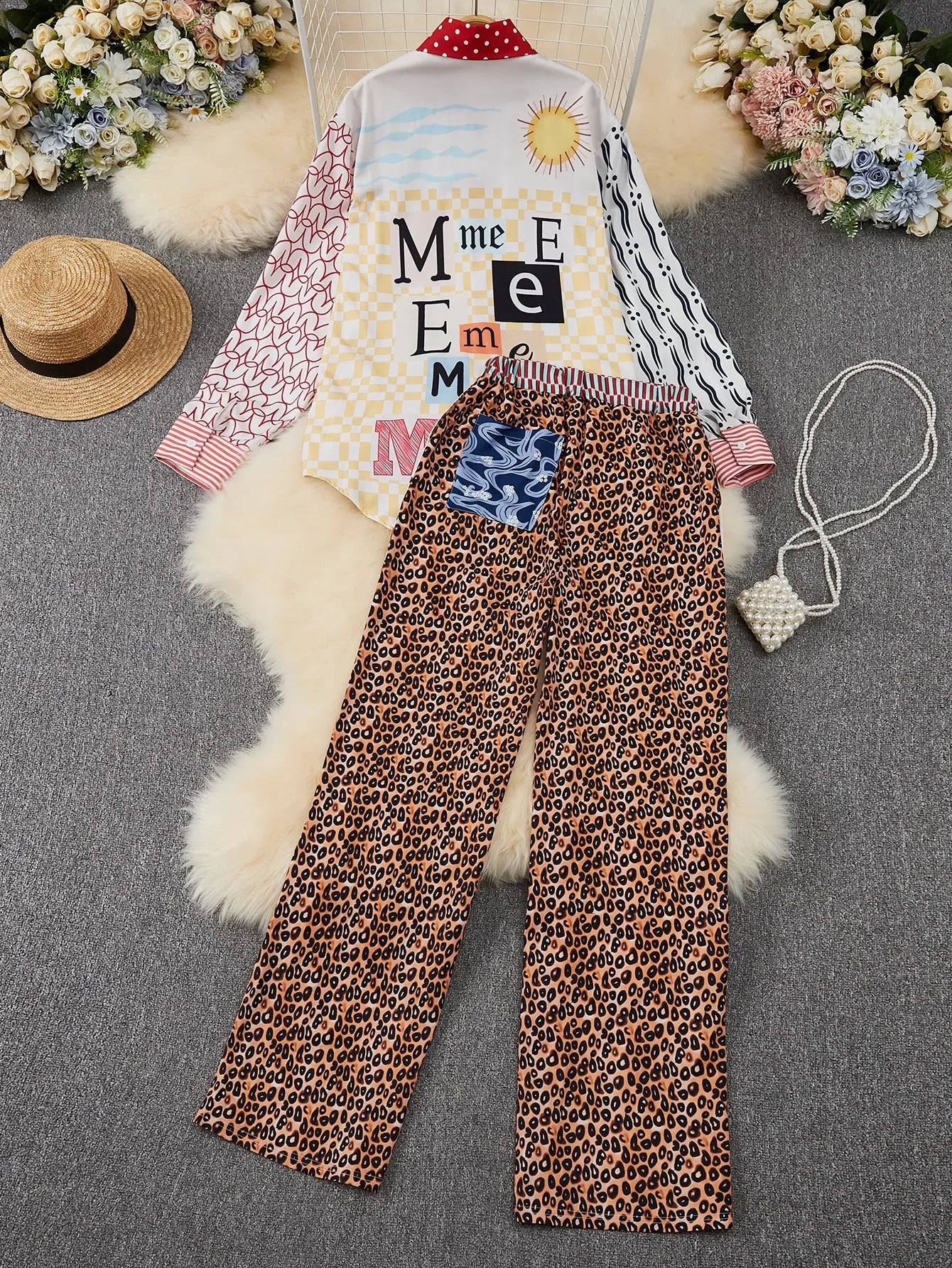 Vivid Layers Colorblock Skirt Set