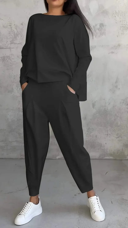 Elegant Two-Piece Casual Pant Set