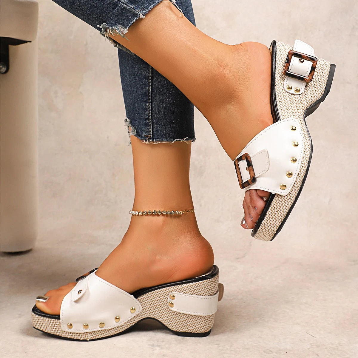 Slip-On Wedge Sandals