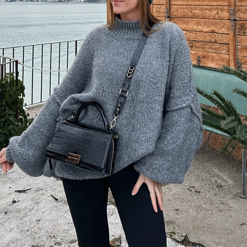 Oversized Ribbed Knit Sweater