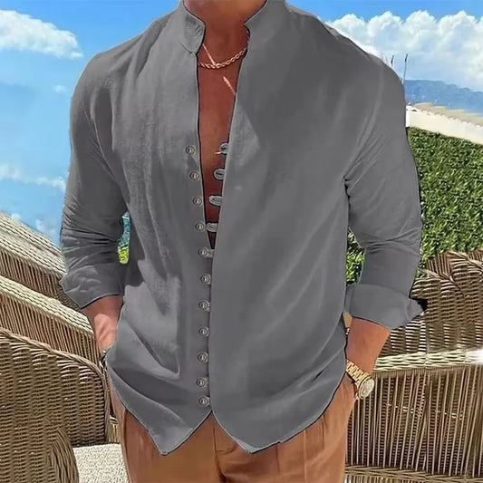 Breeze Form Linen Button Shirt Men