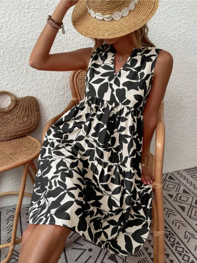 Boho Bliss Ruffle Mini Dress