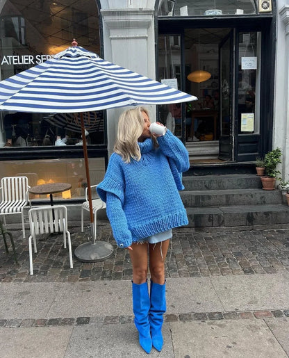 SnugCharm Oversized Winter Knit Sweater
