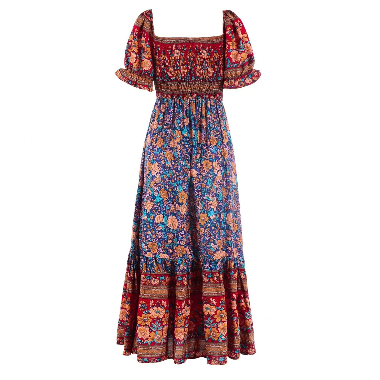 Sunlit Garden Pleated Boho Sundress