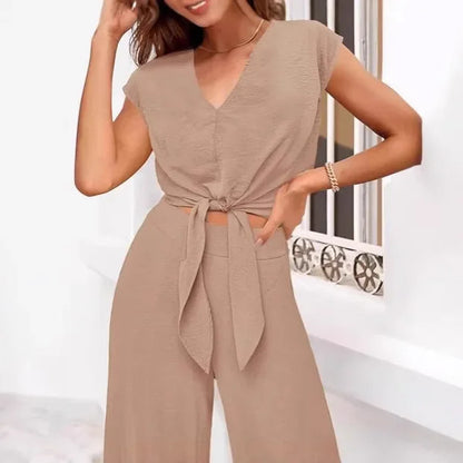 Women's Summer Belted 2-Piece Set
