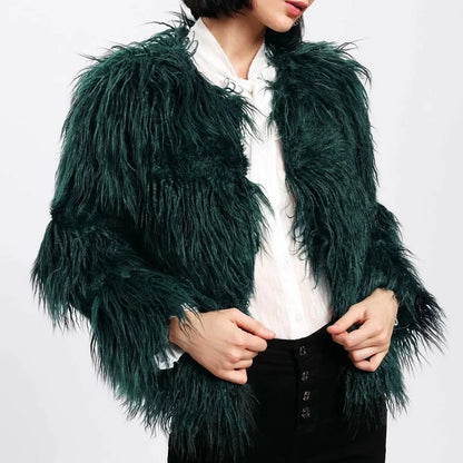 Cozy Pelt Faux Fur Button Coat