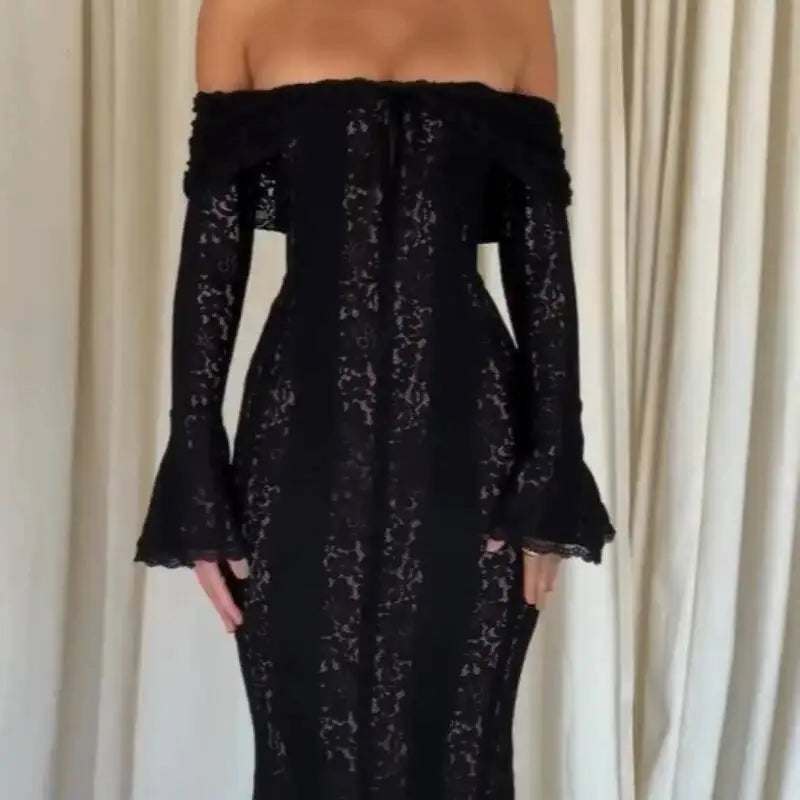 Lace Blossom Midi Dress