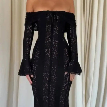 Lace Blossom Midi Dress