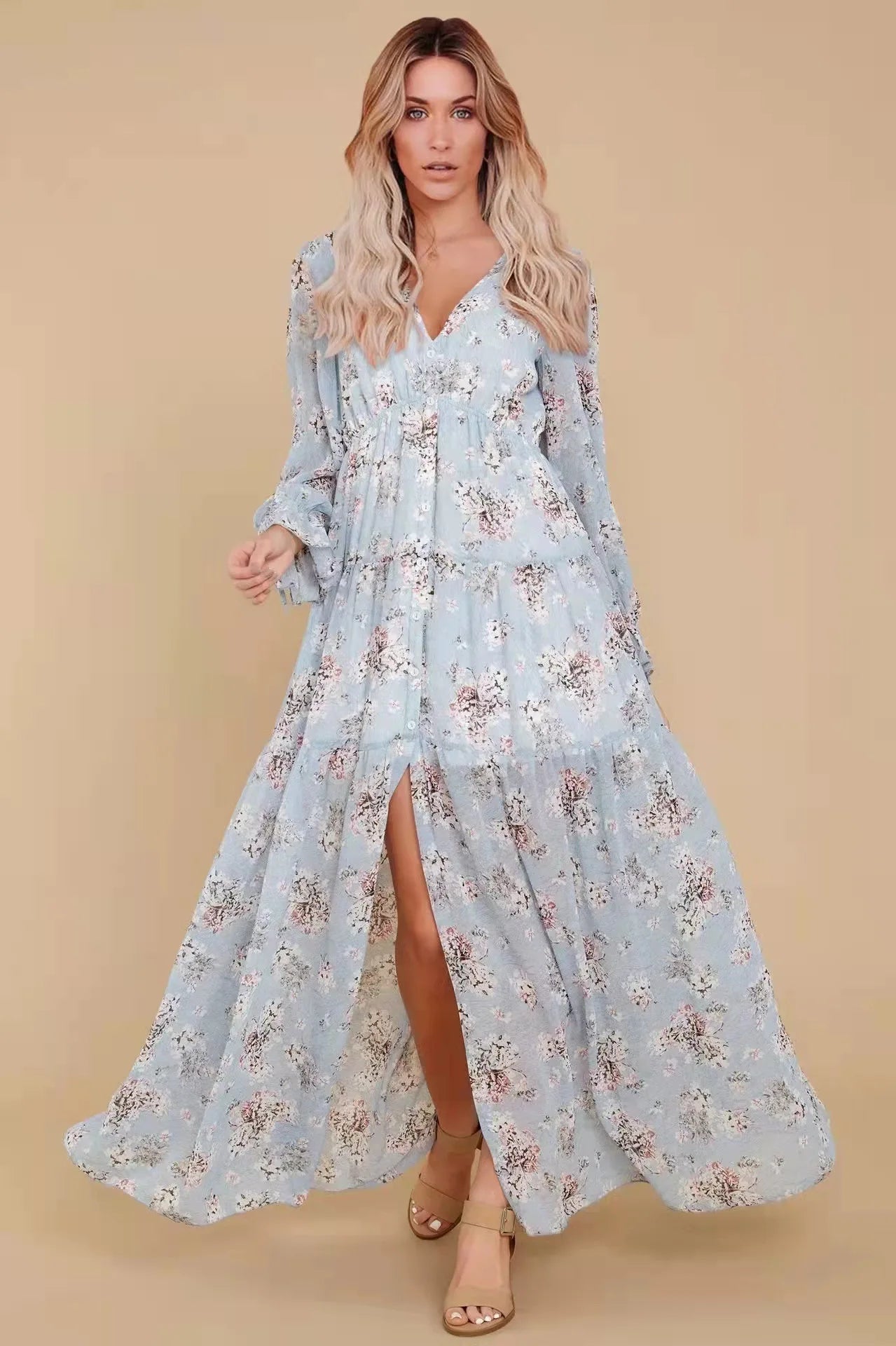 Luxury Vintage Print Prom Dress