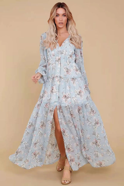 Luxury Vintage Print Prom Dress