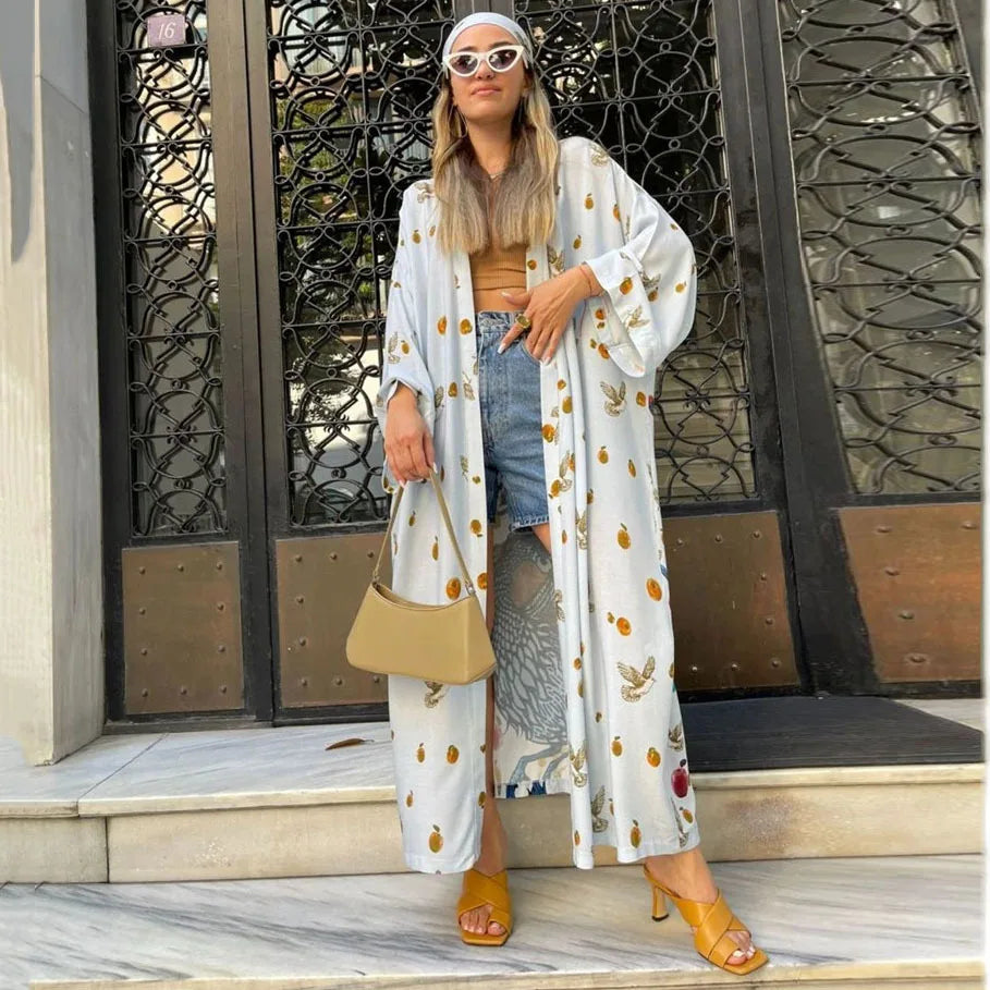 Boho Floral Kimono Beach Cover Up